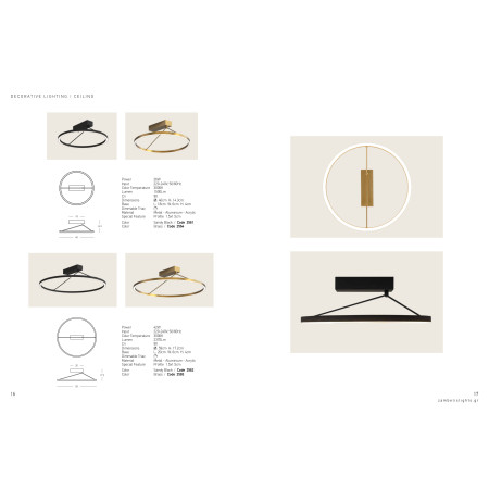 плафон 2564 CEILING LED LIGHT 26W 3000K TRIAC BRASS - Изображение 4