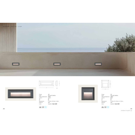 аплик, външна лампа E229 OUTDOOR SCONCE 3W LED 3000K GRAPHITE - Изображение 3