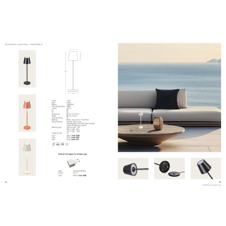 настолна лампа, външна лампа E369 OUTDOOR PORTABLE TABLE LIGHT 1,5W 3000K ALUMI - Изображение 5