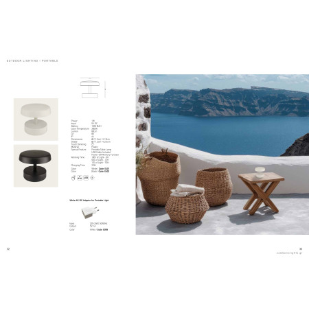 настолна лампа, външна лампа E401 OUTDOOR PORTABLE TABLE LIGHT 2W 3000K ALUMINI - Изображение 3