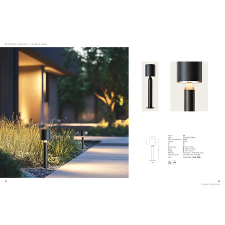 външна лампа E408 OUTDOOR FLOOR LED LIGHT 8W 3000K SANDY BLACK - Изображение 4