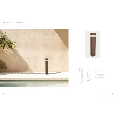 външна лампа E425 OUTDOOR BOLLARD LED LIGHT 15W 3000K DARK COFF - Изображение 3