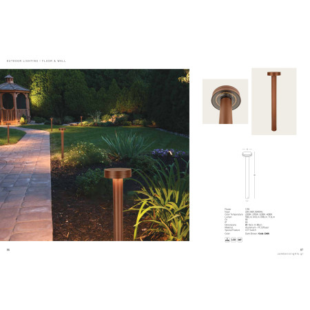 външна лампа E466 OUTDOOR BOLLARD LED LIGHT 12W 2200K-4000K DAR - Изображение 4