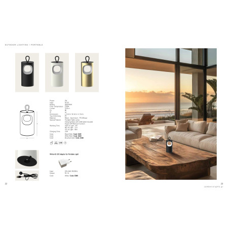 настолна лампа, външна лампа E483 OUTDOOR PORTABLE TABLE LAMP LED 2W 2700K TOUC - Изображение 2