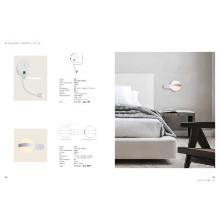 аплик H58 SCONCE LED 3W METAL WHITE USB - Изображение 2