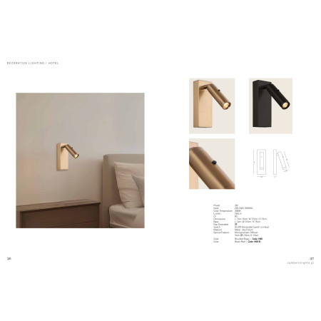 аплик H68-B SCONCE LED 3W METAL BLACK - Изображение 2